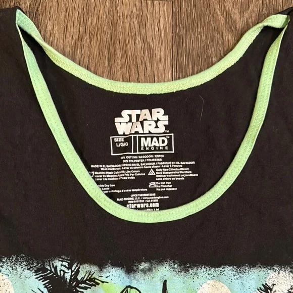 Star Wars Black Tank Top with Green Trim by MAD Engine - Picture 2 of 2